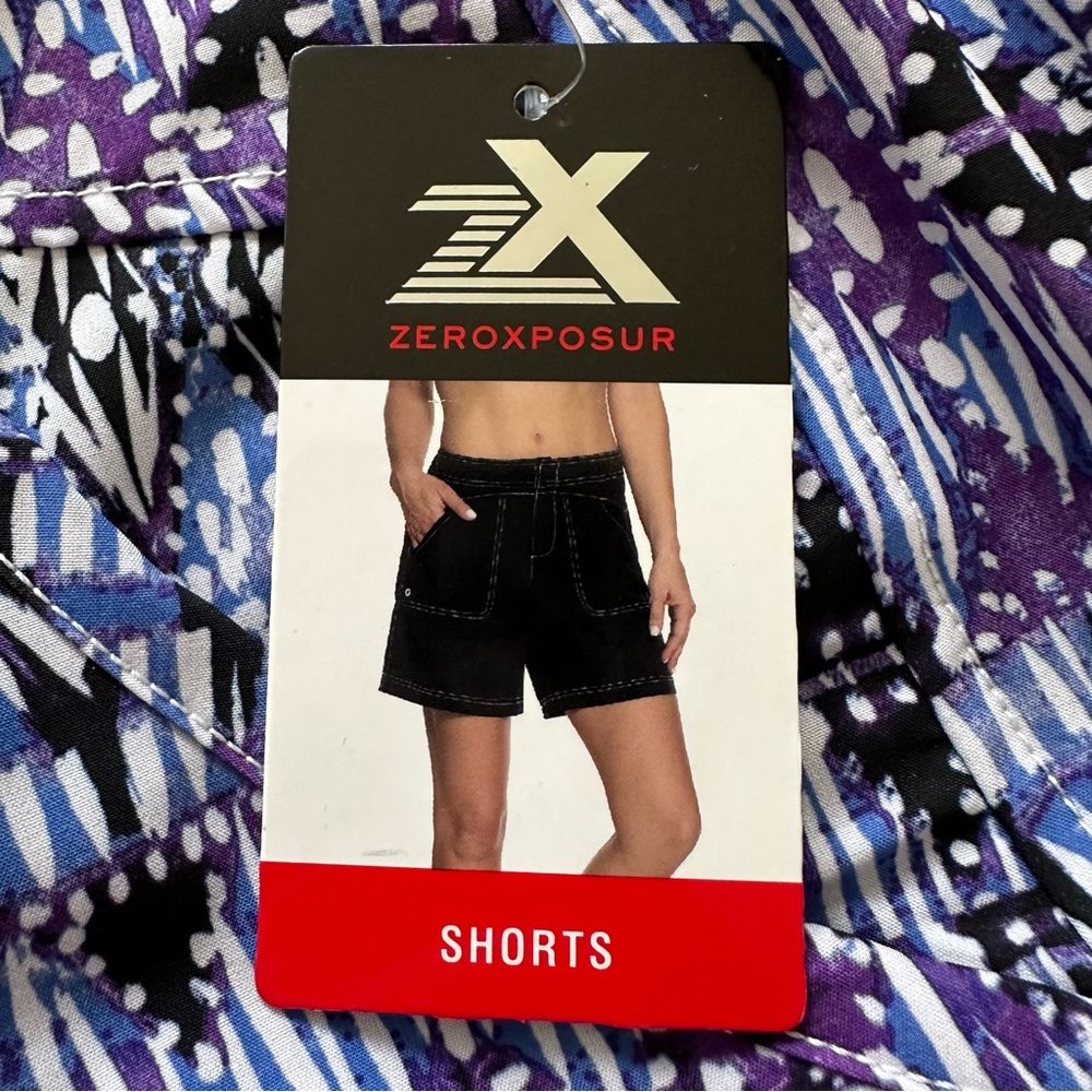 ZeroXposur Woman's Paddle Shorts Size XXL Blue Violet White Pockets MSRP $50 NWT - Picture 2 of 10